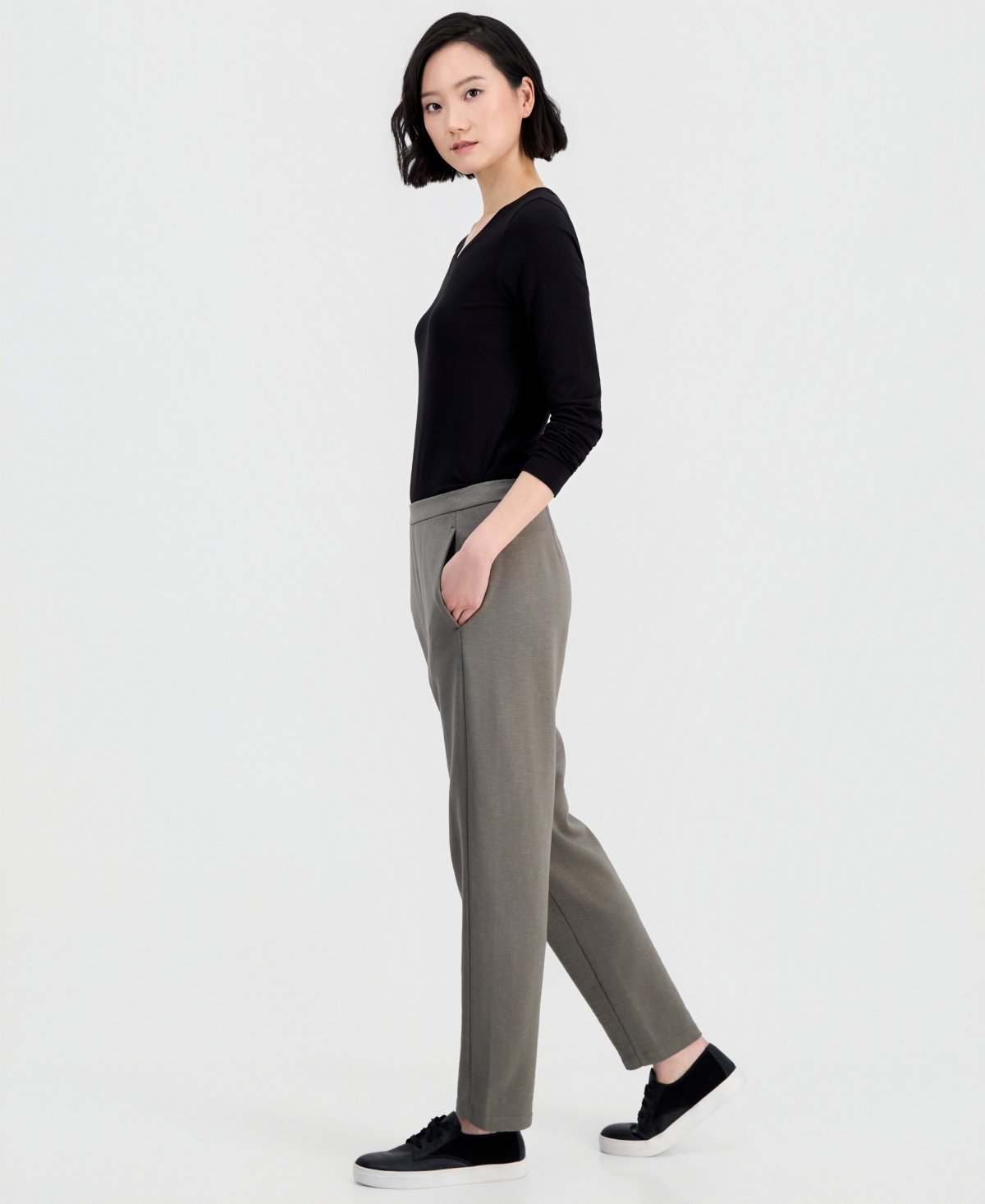Eileen Fisher Women's Garment-Dyed Slouchy Terry Ankle Pants, Regular And Plus