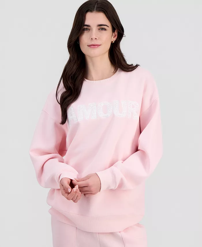 Juniors' Whipstitched Crewneck Sweatshirt - thumbnail 8