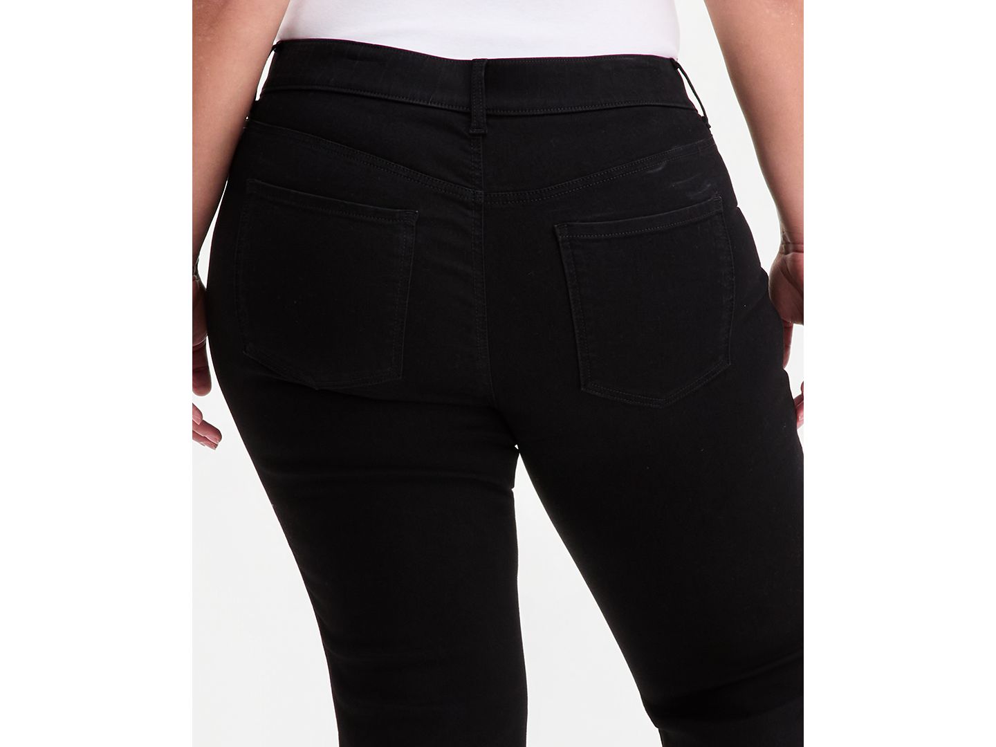 Женские джинсы Style & Co Plus Size Shaping Pull-On Bootcut, цвет: Чёрный — фото 5