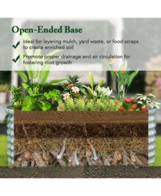 5 x 3 x 2 Ft Metal Oval Raised Garden Bed with Open Bottom Design