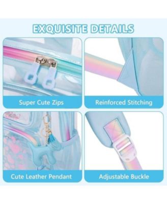 Clear Backpack for School Girls, Heavy Duty TPU Transparent Backpack Stadium Events Approved, Clear Bookbag