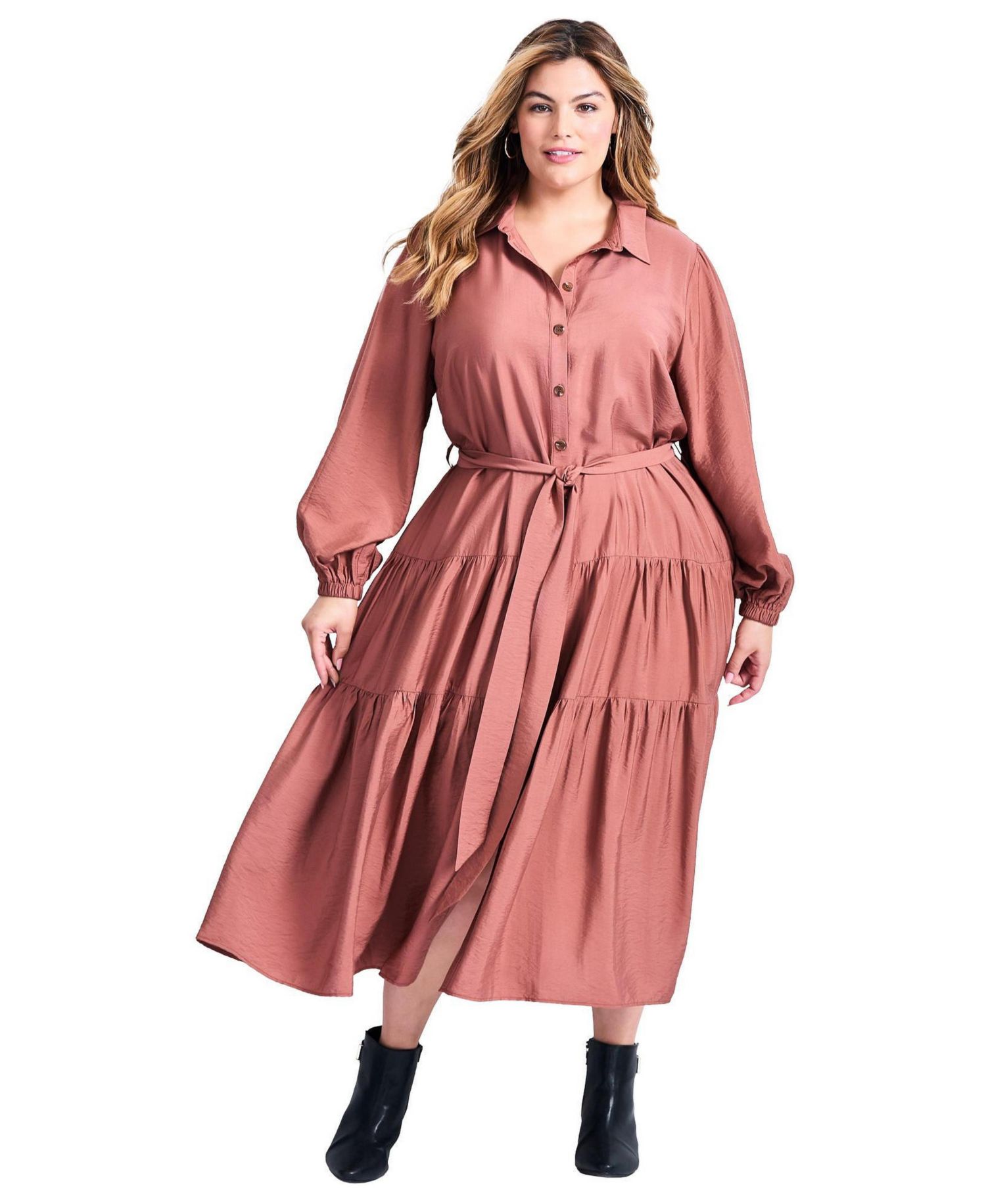 Women's Plus Size Marianne Tiered Shirtdress