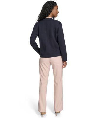 Women's Double Breasted Peak Lapel Sweater Jacket