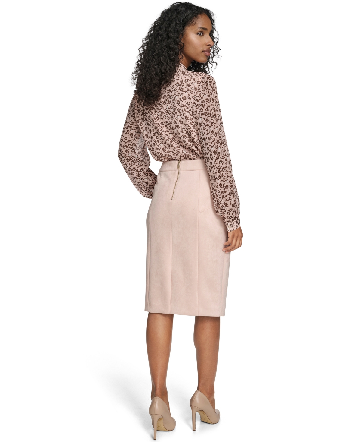 Tommy Hilfiger Women's Scuba Suede Pencil Skirt