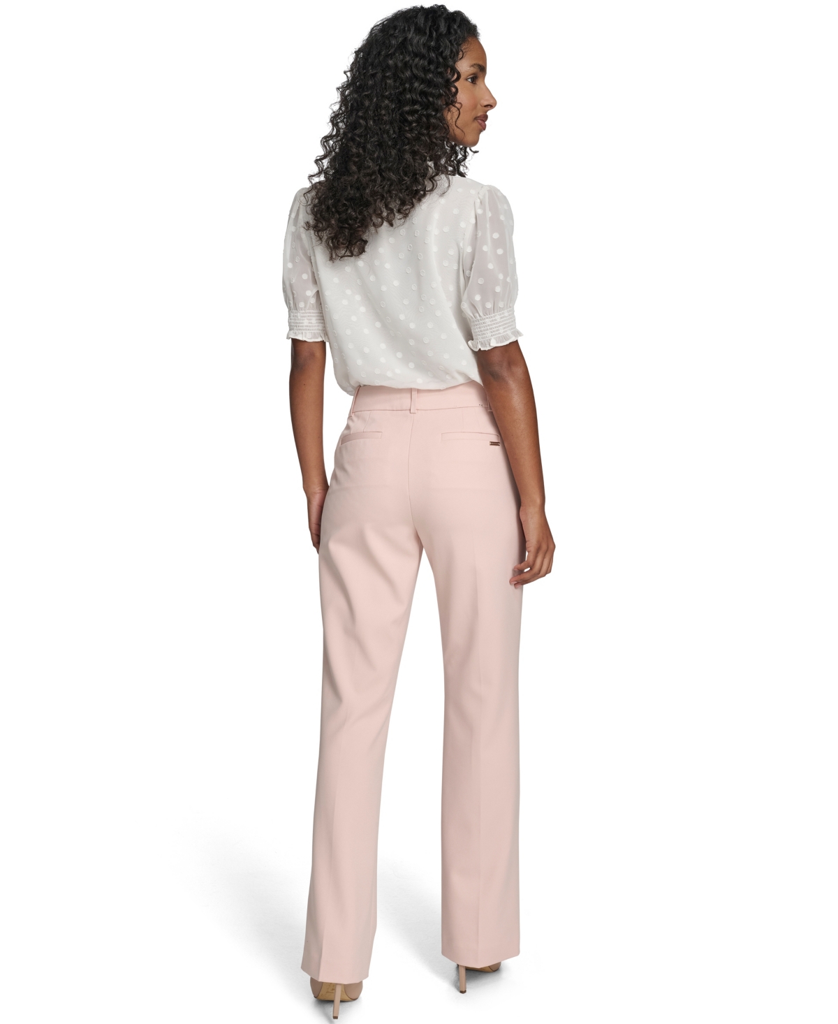 Tommy Hilfiger Women's Solid Bootcut Trouser Pants In Pink