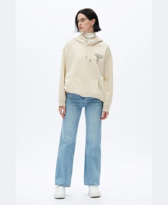 Women's Mid-Rise Wide-Leg Distressed Jeans