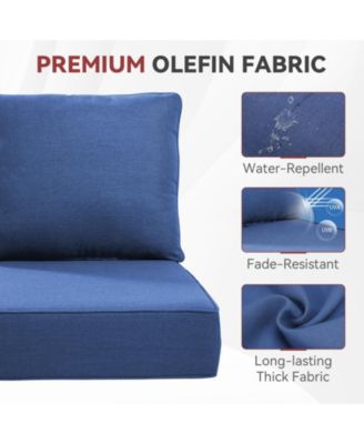 PlushCore 24 in. x 24 in. x 6 in. Olefin 4-Piece Deep Seating Outdoor Lounge Chair Sofa Cushion