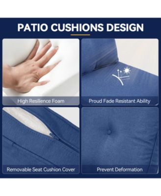 ArcLine 2-Piece CushionGuard Outdoor Lounge Chair Deep Seat Replacement Cushion Set, 22" x 24"