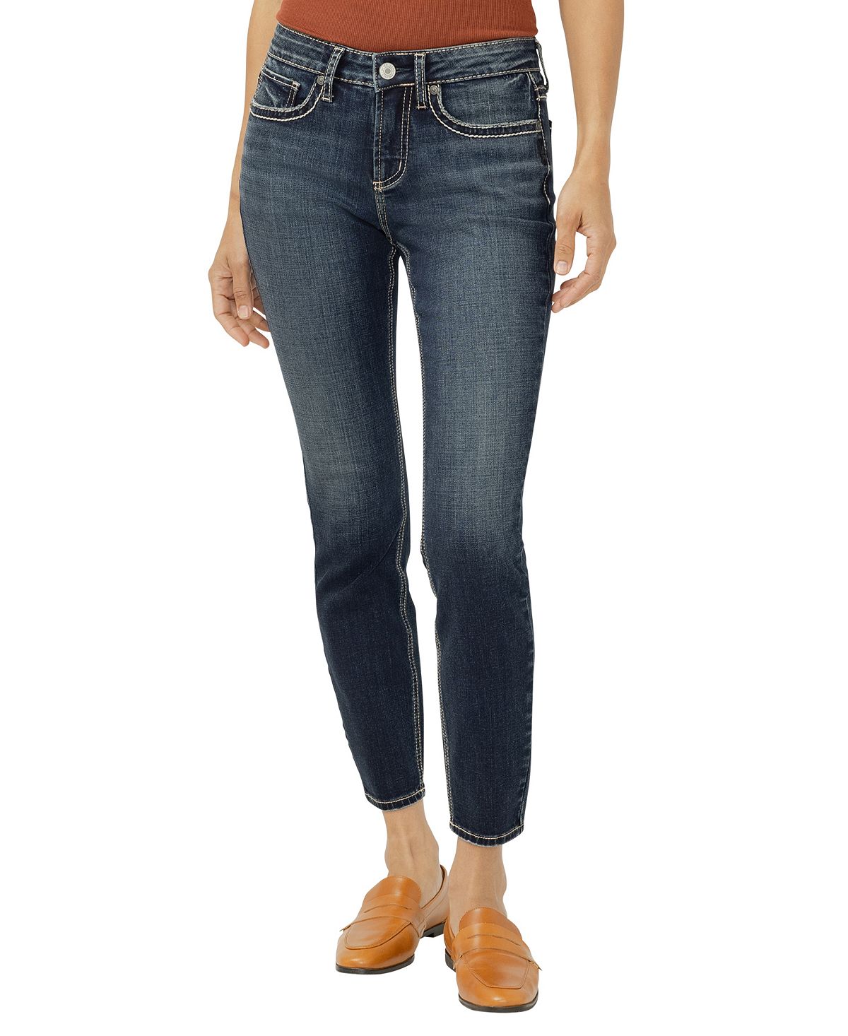 Silver Jeans Co. Women's Suki Mid Rise Curvy Fit Skinny Leg Jeans view 1 — MAYCSS fashion products