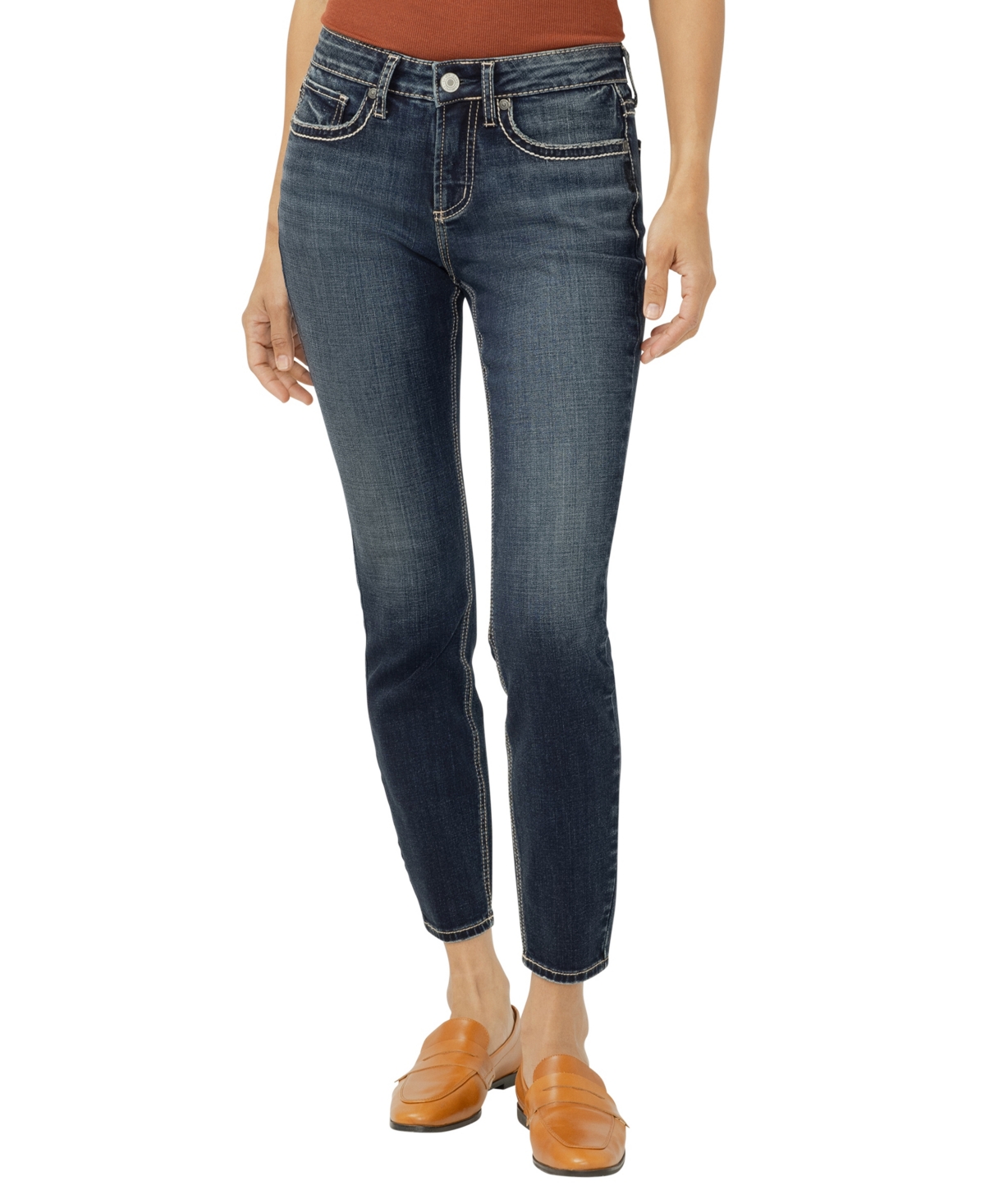 Silver Jeans Co. Women's Suki Mid Rise Curvy Fit Skinny Leg Jeans In Blue