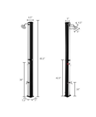 7.2 Feet 9.3 Gallon Solar Heated Shower with Adjustable Head and Foot Tap