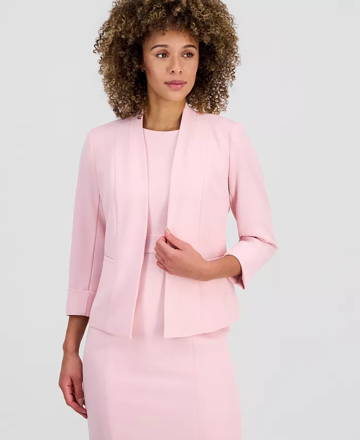 3/4-Sleeve Kiss-Front Blazer, Regular & Petite - thumbnail 2