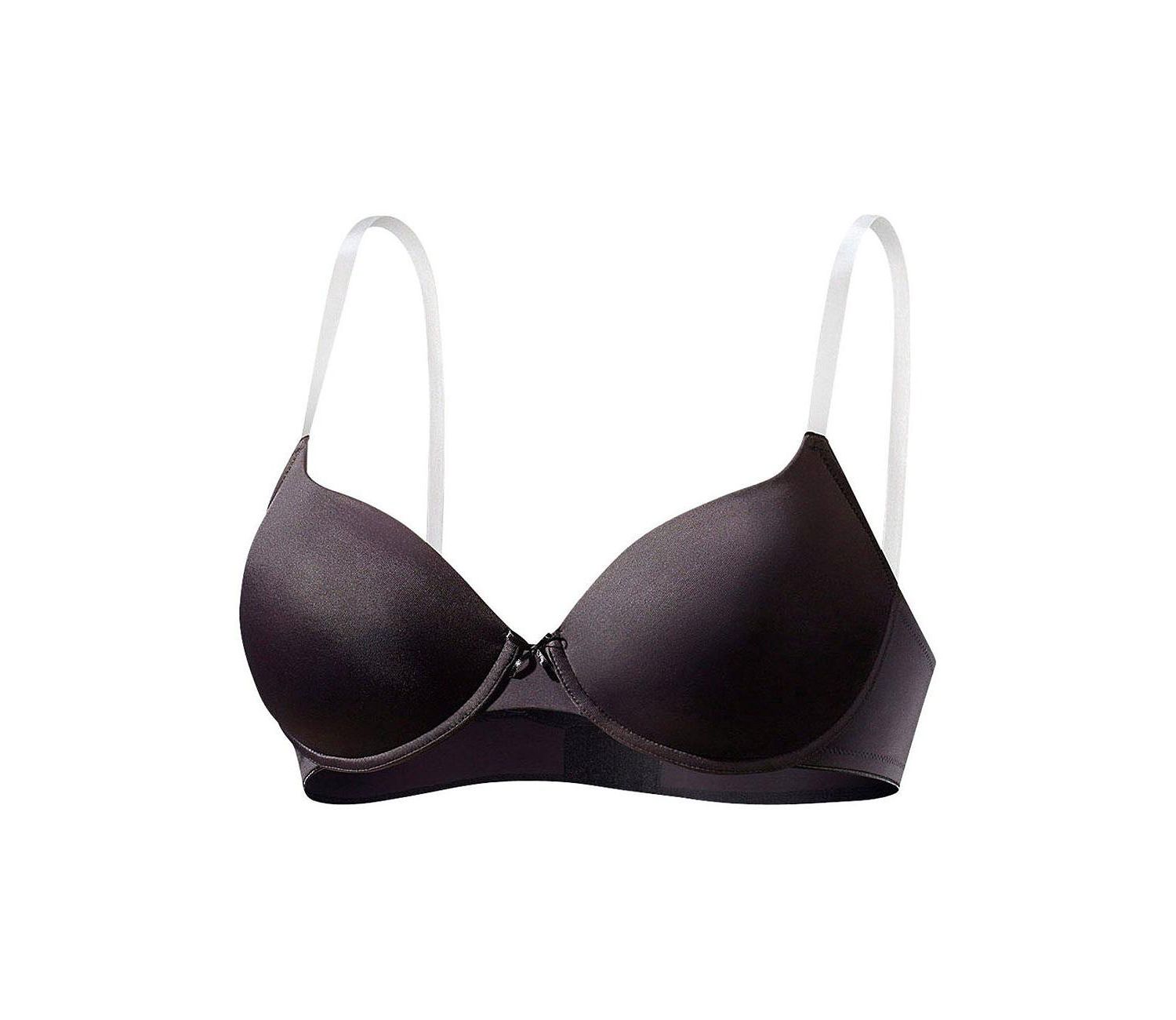 Women's Underwire Clear Strap Lightly Padded T-Shirt Bra