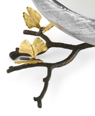 Butterfly Ginkgo Medium Footed Centerpiece Bowl