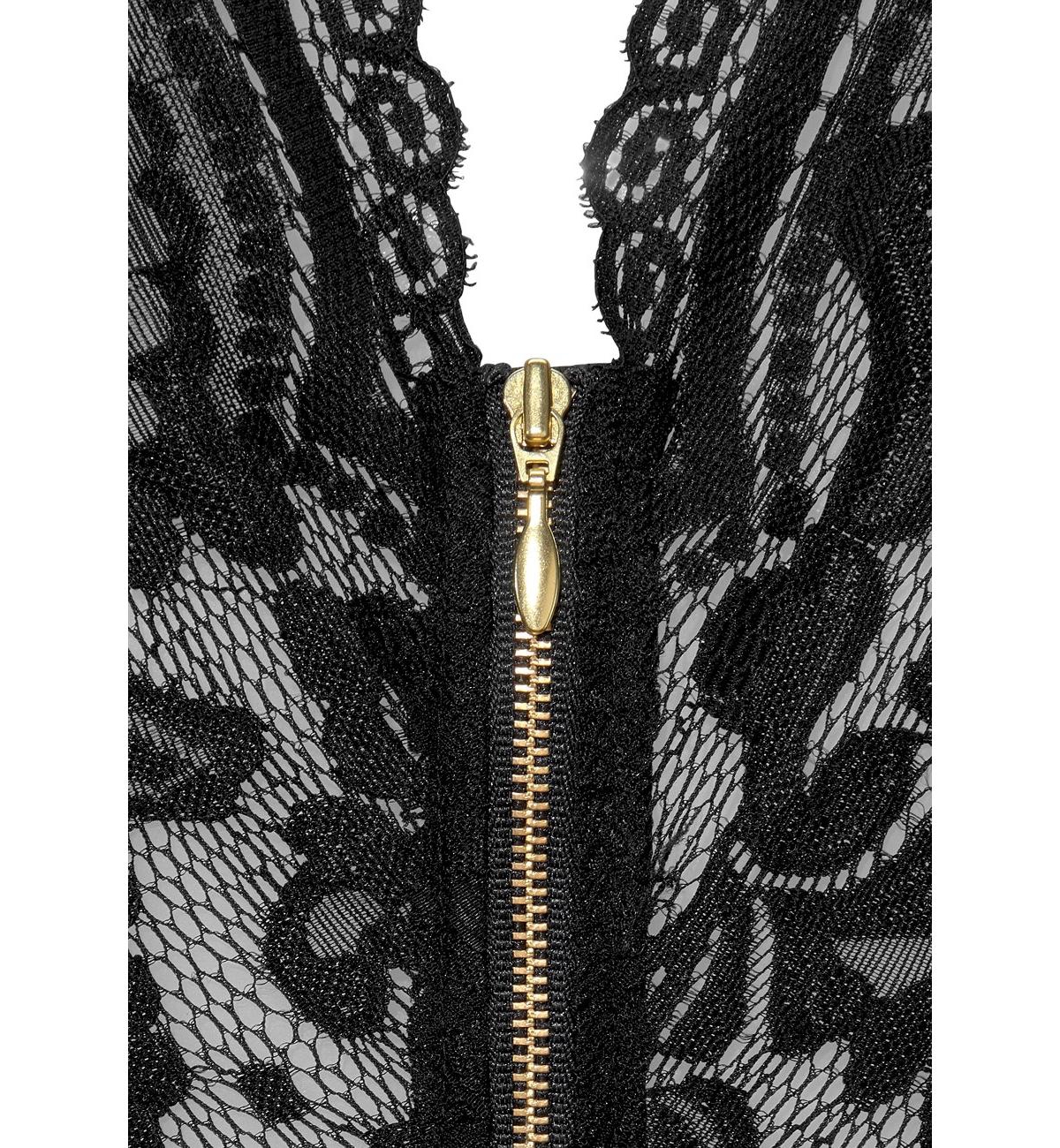 Lascana Women's Plunge Zipper Detail Teddy cup sizing