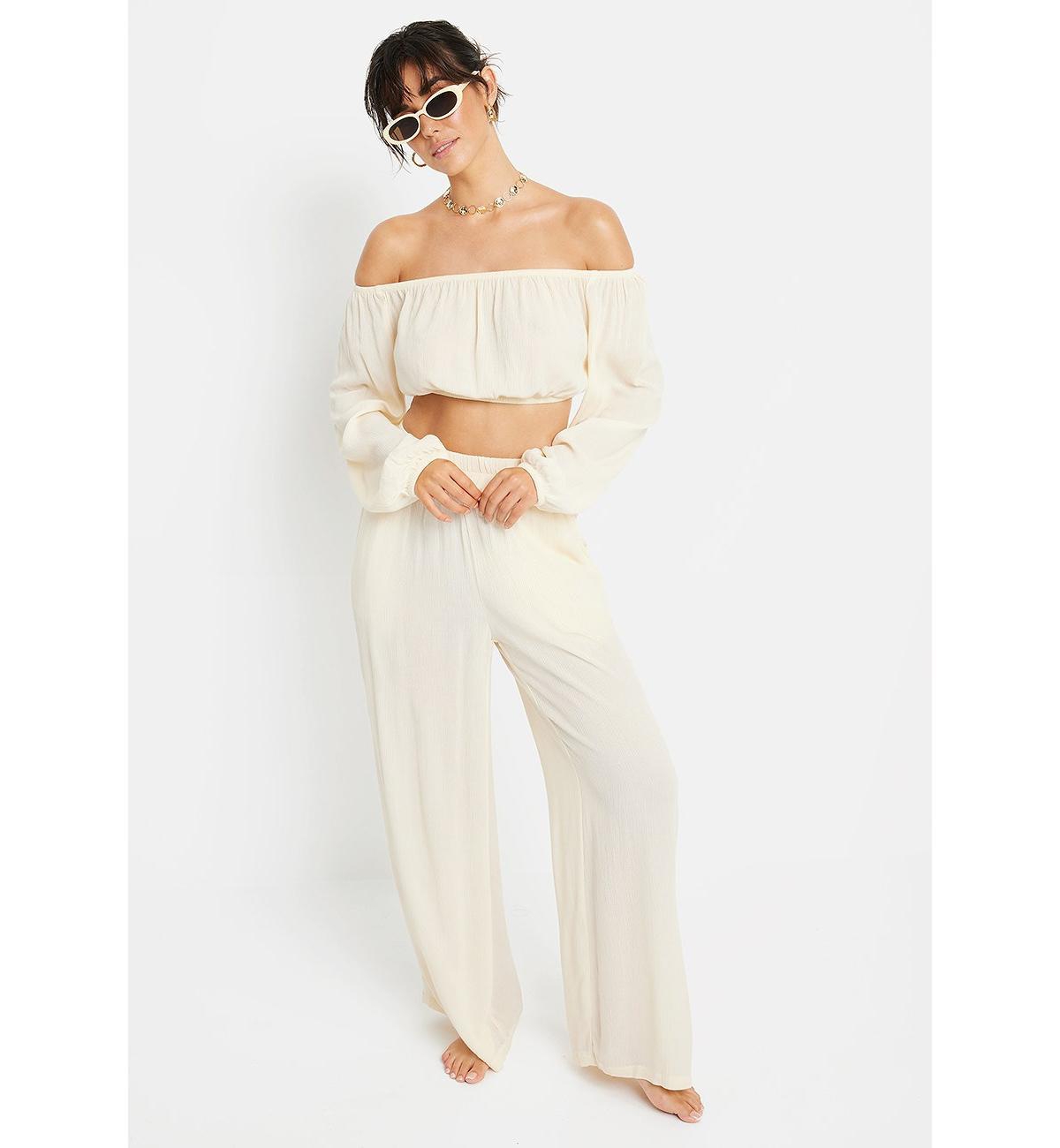 Lscn by Lascana Women's High Waisted Wide Leg Pants