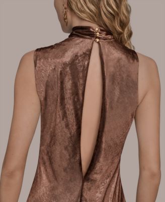 Women's Sleeveless Mock Neck Gown