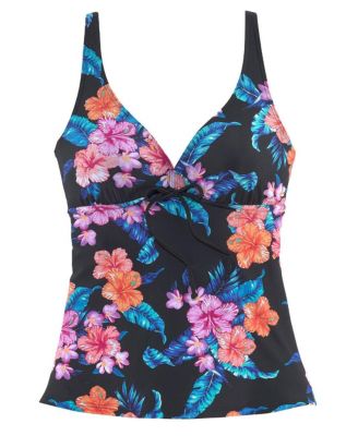 Women's Tropical Print Underwire Tankini Swimsuit Top