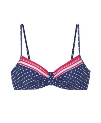 Women's Striped Polka Dot Underwire Bikini Swimsuit Top Bra Sizing