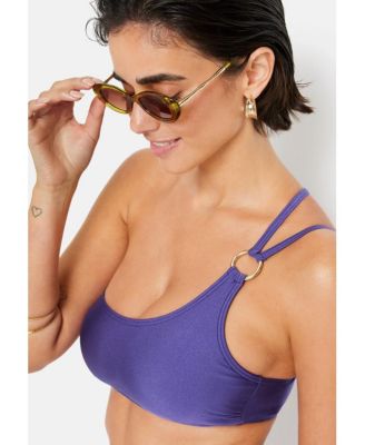 Women's One Shoulder Bandeau Bikini Swimsuit Top Bra Sizing