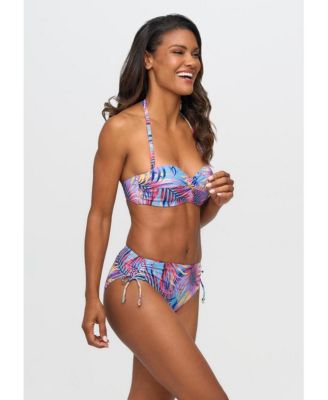 Women's Palm Print Bandeau Bikini Swimsuit Top Bra Sizing