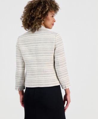 Women's Striped Tweed Tailored Jacket