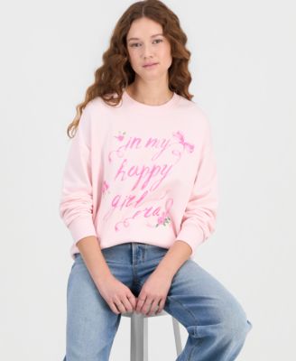 Juniors' Happy Girl Era Crewneck Sweatshirt