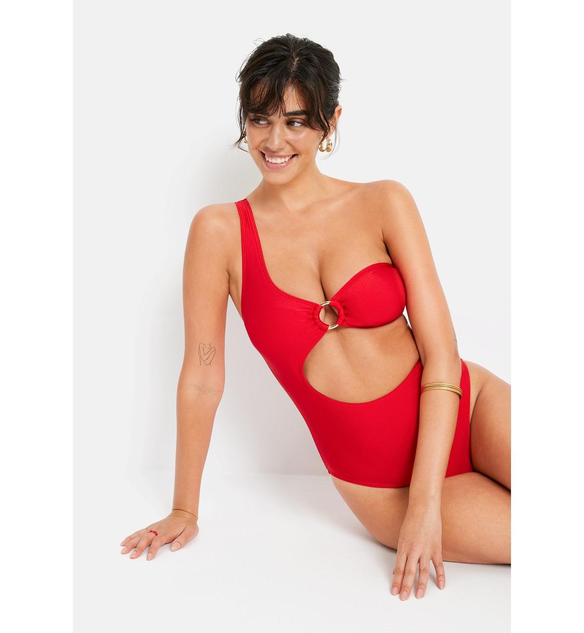 Lscn by Lascana Women's One Shoulder Piece Swimsuit