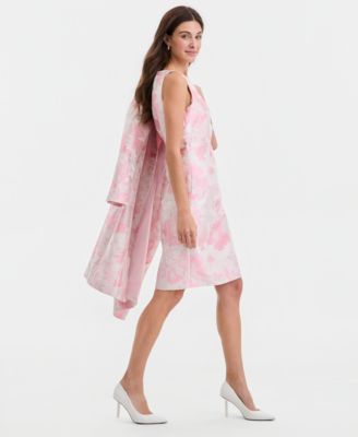 Women's Floral Jacquard Empire-Seam Dress