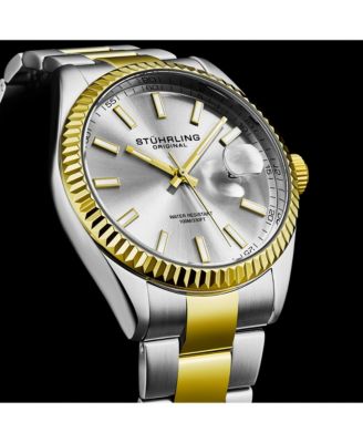 Vanguard 4069 Men s Quartz Watch – 42mm, Silver Dial, Two-Tone Bracelet, Fluted Bezel, Date, 100M Water Resistant