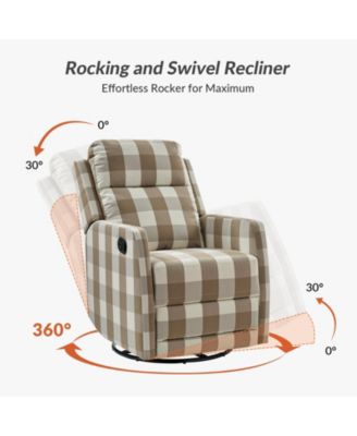 Coral Modern Ergonomic Swivel Rocker Manual Recliner