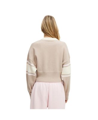 Women's Active Stripe Knit Pullover Sweater