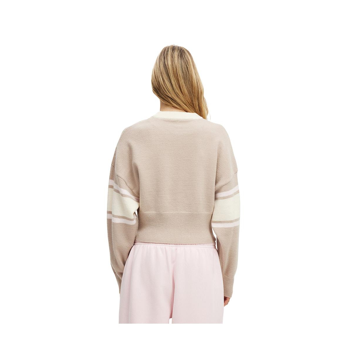 Cotton On Women's Active Stripe Knit Pullover Sweater