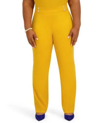 Women's Pull-On Rivet Faux Extend Tab Trousers