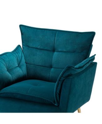 Velvet Accent Chair with Gold Legs