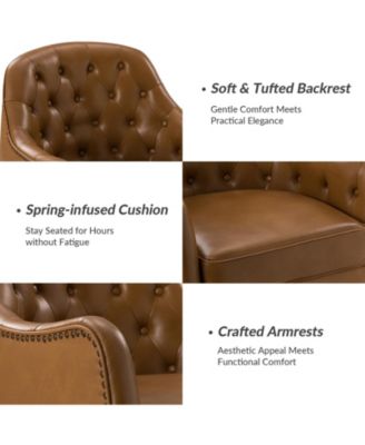 Classic Melisa 28.5" Wide Genuine Leather Barrel chair