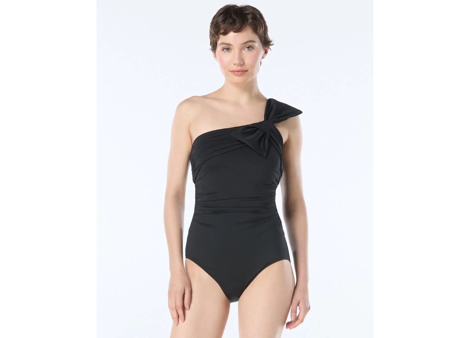 Women's Bow-Trim One-Shoulder One-Piece Swimsuit