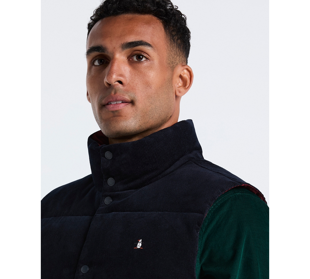 Original Penguin Men's Reversible Corduroy Puffer Vest