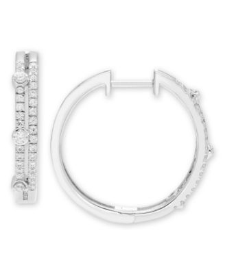 Macy's - Diamond Hoop Earrings (1/2 ct. t.w.) in 10K White Gold