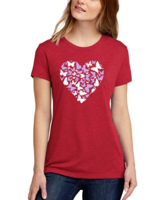 Women's Butterfly Heart Crew Neck T-Shirt