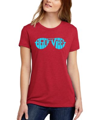 Women's Beach Vibes Word Art Short-Sleeve T-Shirt