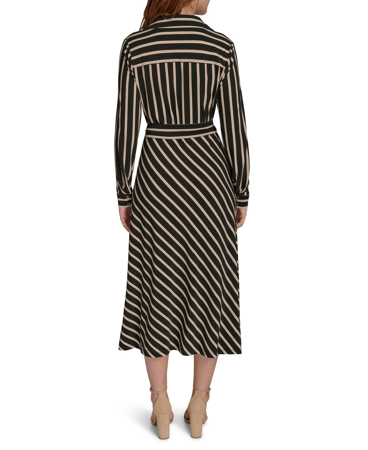 Tommy Hilfiger Women's Collared Midi Shirtdress In Black