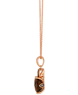 Vanilla Diamond (0.04 ct. t.w.) and Chocolate Diamond Necklace (0.08 ct. t.w.) in 14k Strawberry Gold