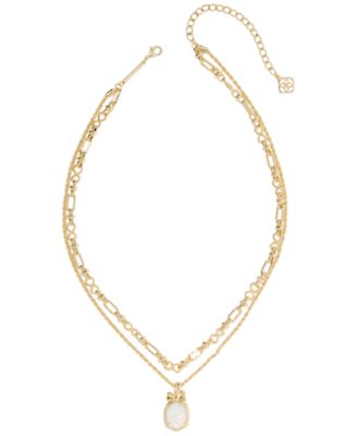 Crystal & Imitation Pearl Daphne Bow Multi Strand Necklace