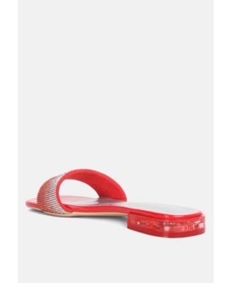 Womens Top Flirt Rhinestone Slip On Sandals