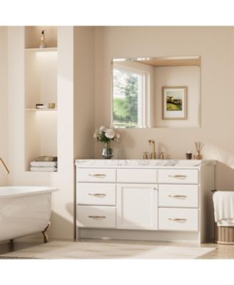 Inch Beveled Bathroom Vanity Mirror Shatterproof Frameless Wall Mirrored Over Sink Horizontal/Vertical