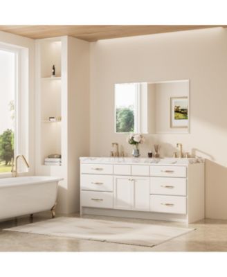 Inch Beveled Bathroom Vanity Mirror Shatterproof Frameless Wall Mirrored Over Sink Horizontal/Vertical
