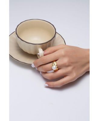 Nora Freshwater Pearl Molten Statement Ring