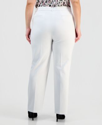 Plus Size Pull-On Straight-Leg Pants 