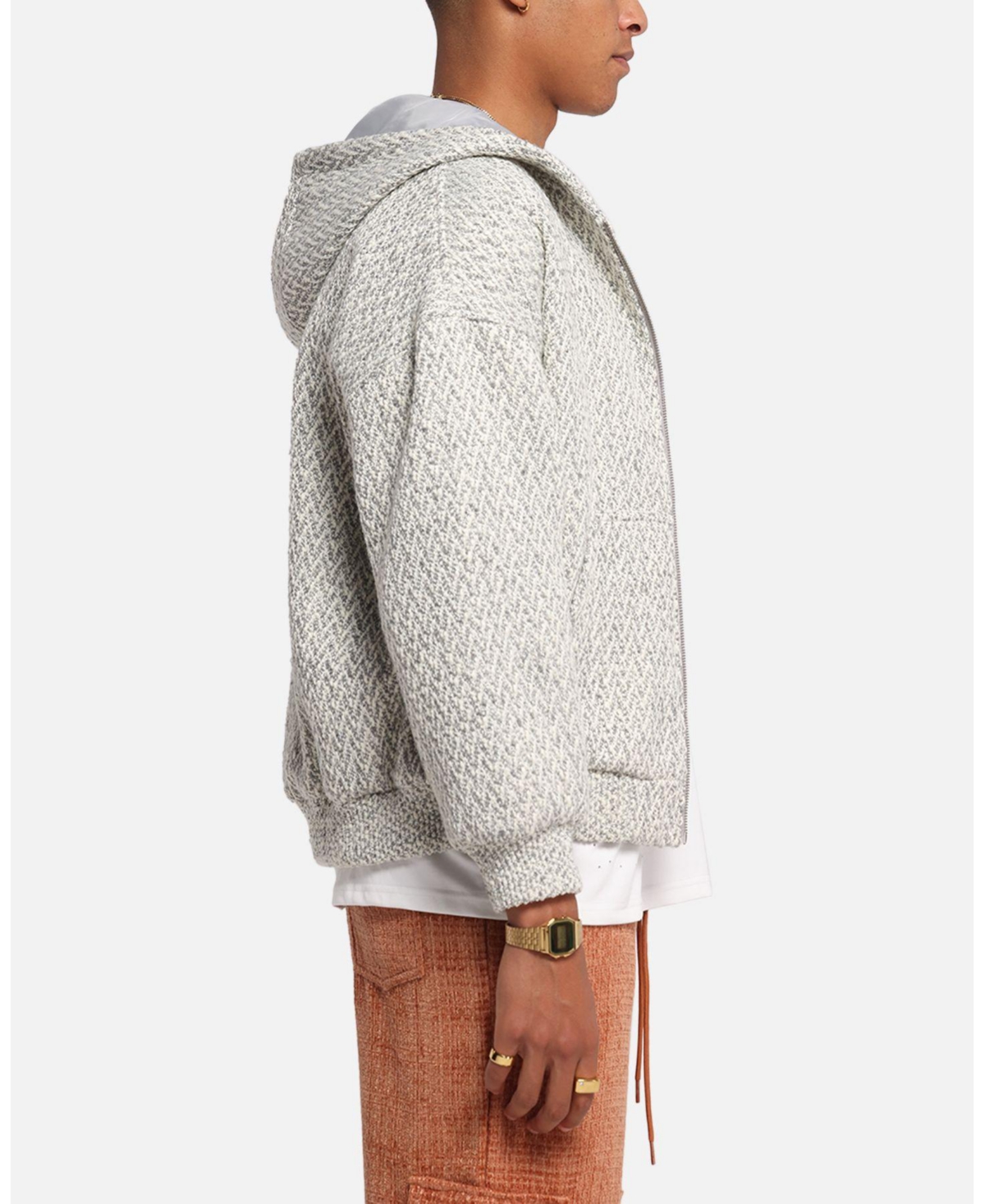 Xxiii Men's Boucle Tweed Zip Hoodie